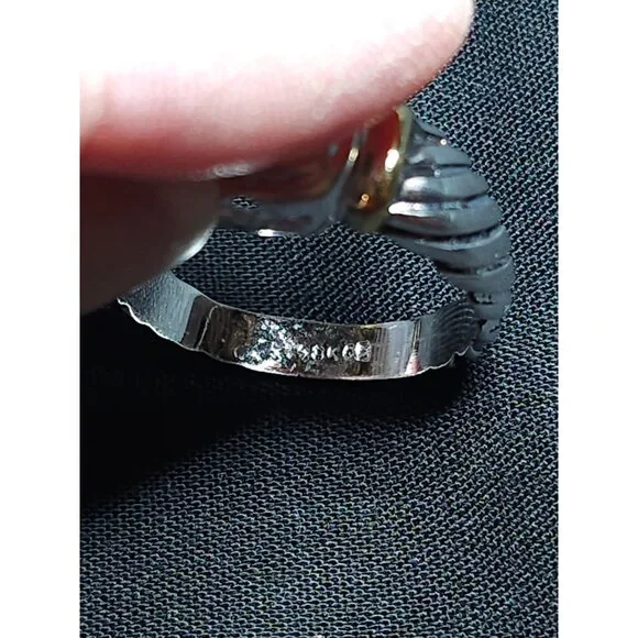 18K Gold-Plated Sterling Silver Ring Size 6.5 With Pink CZ in Center - Picture 4 of 10